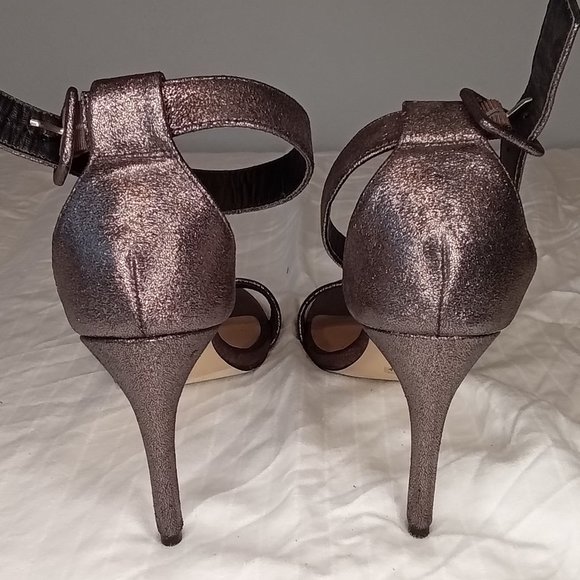 Gold Sparkle Spike Heeled Sandals - Picture 3 of 4